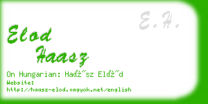 elod haasz business card
